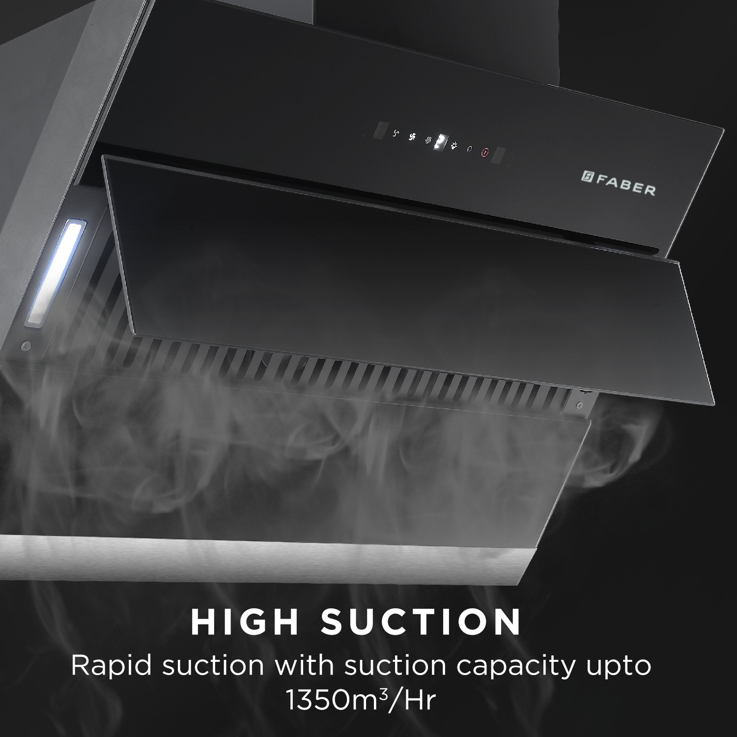 Black Tempered Glass Kitchen Chimney