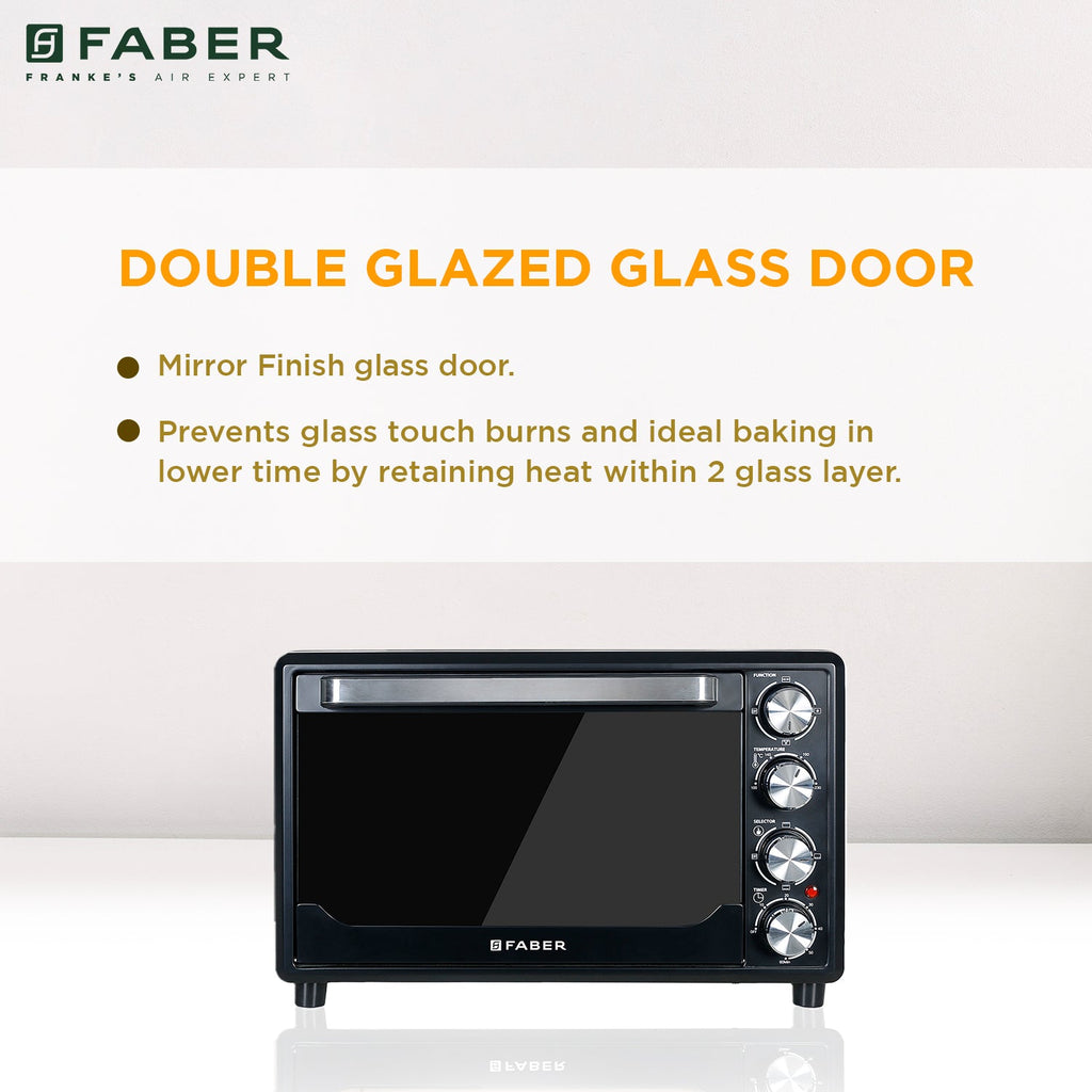 Faber FOTG BK 34L (Double Glazed) Built in Oven For Kitchen