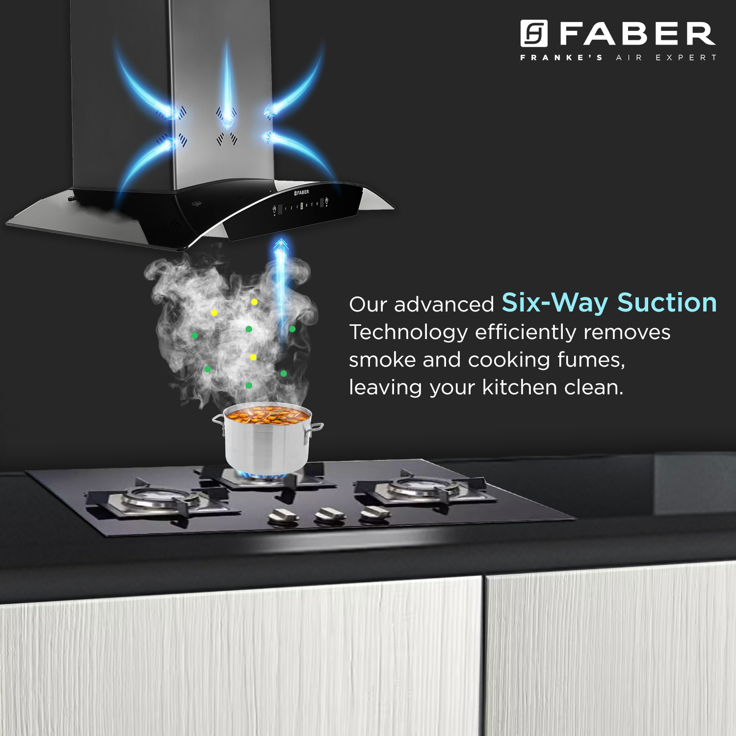 Upgrade your kitchen with the stylish Stella 3D chimney hood